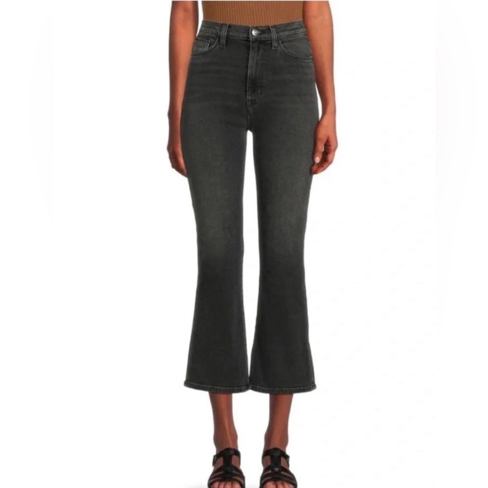 Hudson Jeans Blair Highrise Bootcut Crop Jeans in Black size 29